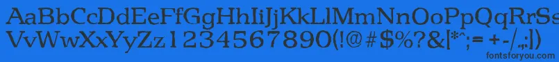 フォントPenthouseantiqueRegular – 黒い文字の青い背景