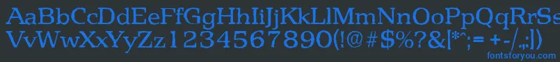 フォントPenthouseantiqueRegular – 黒い背景に青い文字