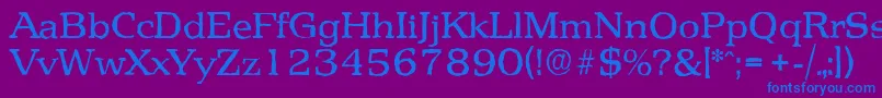PenthouseantiqueRegular-Schriftart – Blaue Schriften auf violettem Hintergrund