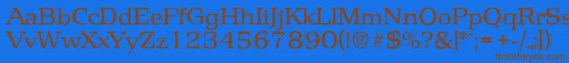 PenthouseantiqueRegular-Schriftart – Braune Schriften auf blauem Hintergrund