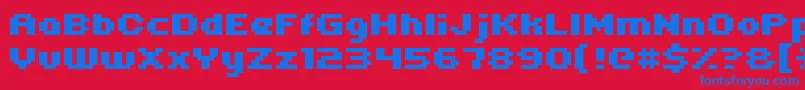 Uni05 63 Font – Blue Fonts on Red Background