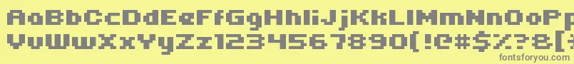 Uni05 63 Font – Gray Fonts on Yellow Background