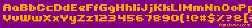 Uni05 63 Font – Orange Fonts on Purple Background