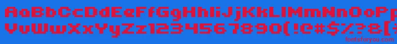 Uni05 63 Font – Red Fonts on Blue Background