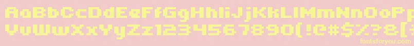 Uni05 63 Font – Yellow Fonts on Pink Background