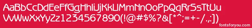 フォントBenguiatgothicmediumc – 赤い背景に白い文字