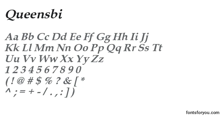 A fonte Queensbi – alfabeto, números, caracteres especiais