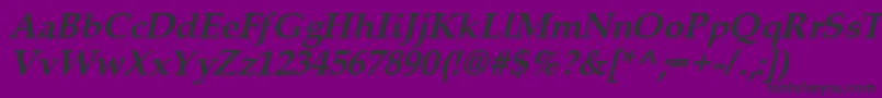 Queensbi-Schriftart – Schwarze Schriften auf violettem Hintergrund
