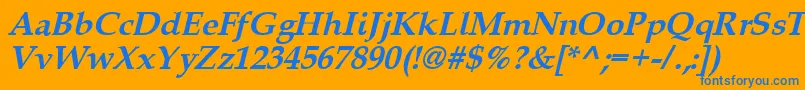 Queensbi Font – Blue Fonts on Orange Background