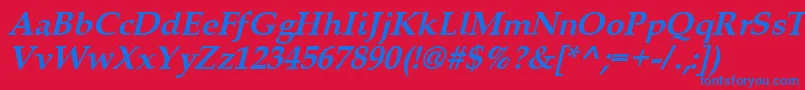 Queensbi-fontti – siniset fontit punaisella taustalla