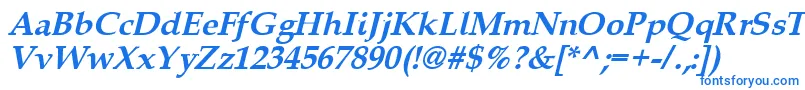 フォントQueensbi – 白い背景に青い文字