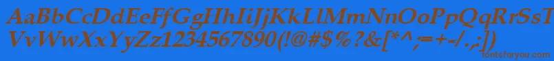 Queensbi Font – Brown Fonts on Blue Background