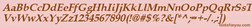 Queensbi-fontti – ruskeat fontit vaaleanpunaisella taustalla