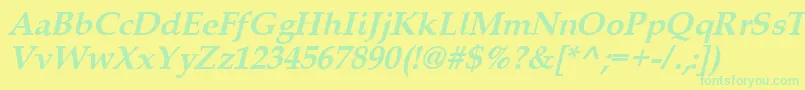 Queensbi Font – Green Fonts on Yellow Background