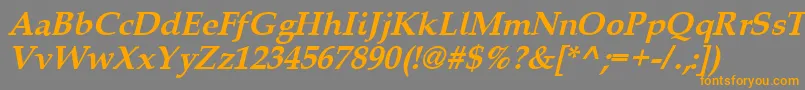 Queensbi-Schriftart – Orangefarbene Schriften auf grauem Hintergrund