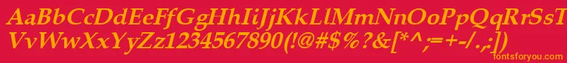 Queensbi Font – Orange Fonts on Red Background