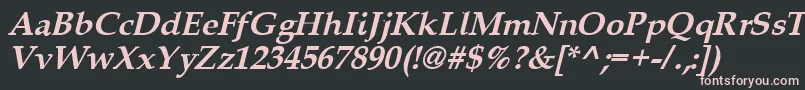 Queensbi-fontti – vaaleanpunaiset fontit mustalla taustalla