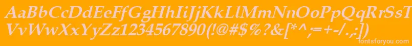 Queensbi Font – Pink Fonts on Orange Background