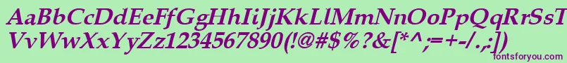 Queensbi-fontti – violetit fontit vihreällä taustalla