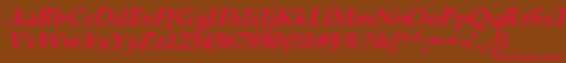 Queensbi-fontti – punaiset fontit ruskealla taustalla