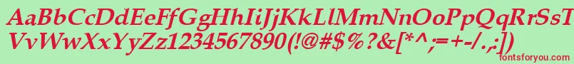 Queensbi Font – Red Fonts on Green Background