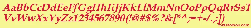 Шрифт Queensbi – красные шрифты на жёлтом фоне