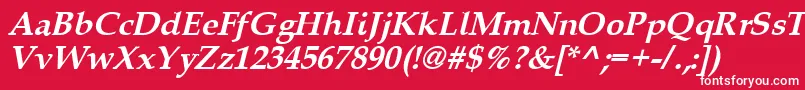 Queensbi-fontti – valkoiset fontit punaisella taustalla