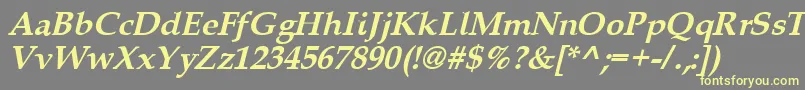 Queensbi-Schriftart – Gelbe Schriften auf grauem Hintergrund