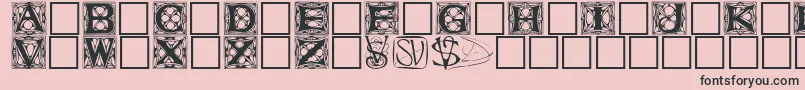 Innisfere-fontti – mustat fontit vaaleanpunaisella taustalla