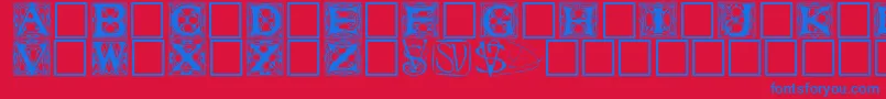 フォントInnisfere – 赤い背景に青い文字