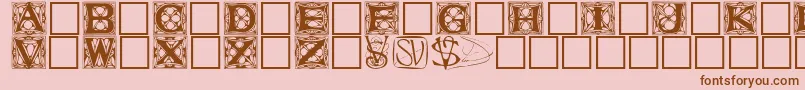 Innisfere-fontti – ruskeat fontit vaaleanpunaisella taustalla