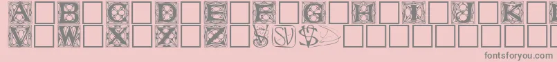 Innisfere-Schriftart – Graue Schriften auf rosa Hintergrund