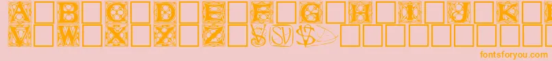 Innisfere-fontti – oranssit fontit vaaleanpunaisella taustalla