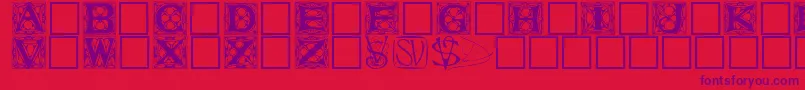 Innisfere-Schriftart – Violette Schriften auf rotem Hintergrund
