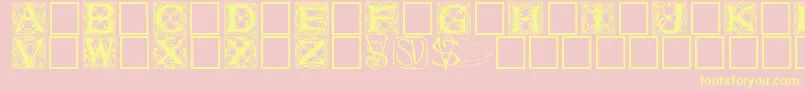 Innisfere-Schriftart – Gelbe Schriften auf rosa Hintergrund