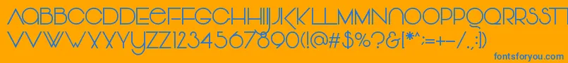 Vonique64 Font – Blue Fonts on Orange Background