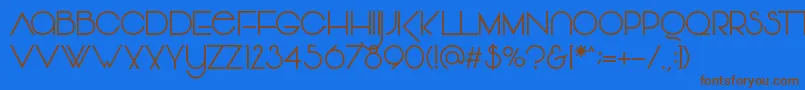 Vonique64 Font – Brown Fonts on Blue Background