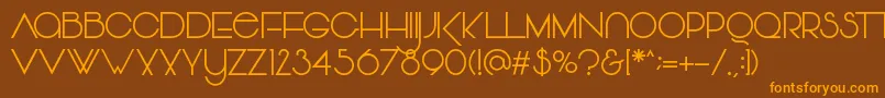 Vonique64-Schriftart – Orangefarbene Schriften auf braunem Hintergrund