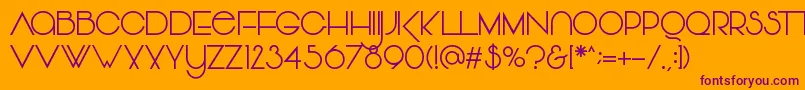 Vonique64 Font – Purple Fonts on Orange Background