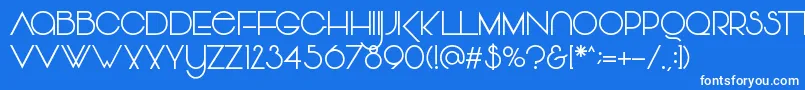 Vonique64 Font – White Fonts on Blue Background