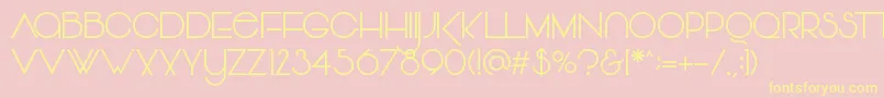 Vonique64-Schriftart – Gelbe Schriften auf rosa Hintergrund