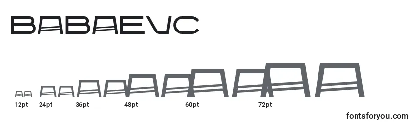 Размеры шрифта Babaevc