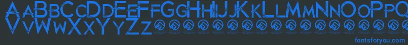 JustdiealreadyRegular Font – Blue Fonts on Black Background
