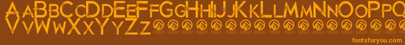 JustdiealreadyRegular Font – Orange Fonts on Brown Background