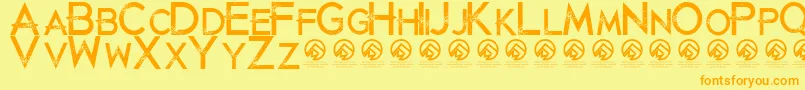 JustdiealreadyRegular Font – Orange Fonts on Yellow Background