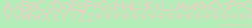 JustdiealreadyRegular-fontti – vaaleanpunaiset fontit vihreällä taustalla