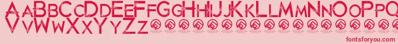 JustdiealreadyRegular Font – Red Fonts on Pink Background