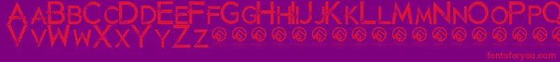 JustdiealreadyRegular Font – Red Fonts on Purple Background