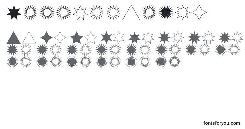 Schriftart EstrellasTfb – Alphabet, Zahlen, spezielle Symbole