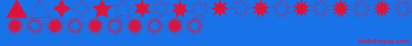 Czcionka EstrellasTfb – czerwone czcionki na niebieskim tle
